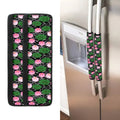 Lotus Flower And Leaf Pattern Print Refrigerator Handle Covers