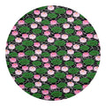 Lotus Flower And Leaf Pattern Print Round Blanket