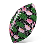 Lotus Flower And Leaf Pattern Print Rugby Ball