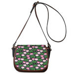 Lotus Flower And Leaf Pattern Print Saddle Bag
