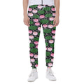 Lotus Flower And Leaf Pattern Print Joggers