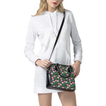 Lotus Flower And Leaf Pattern Print Shoulder Handbag