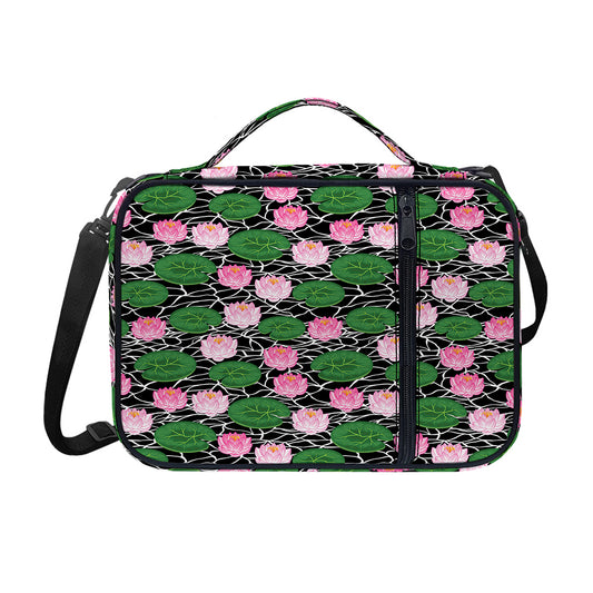 Lotus Flower And Leaf Pattern Print Shoulder Strap Bible Bag