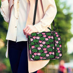 Lotus Flower And Leaf Pattern Print Shoulder Strap Bible Bag