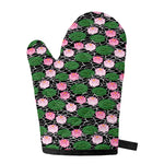 Lotus Flower And Leaf Pattern Print Single Oven Mitt