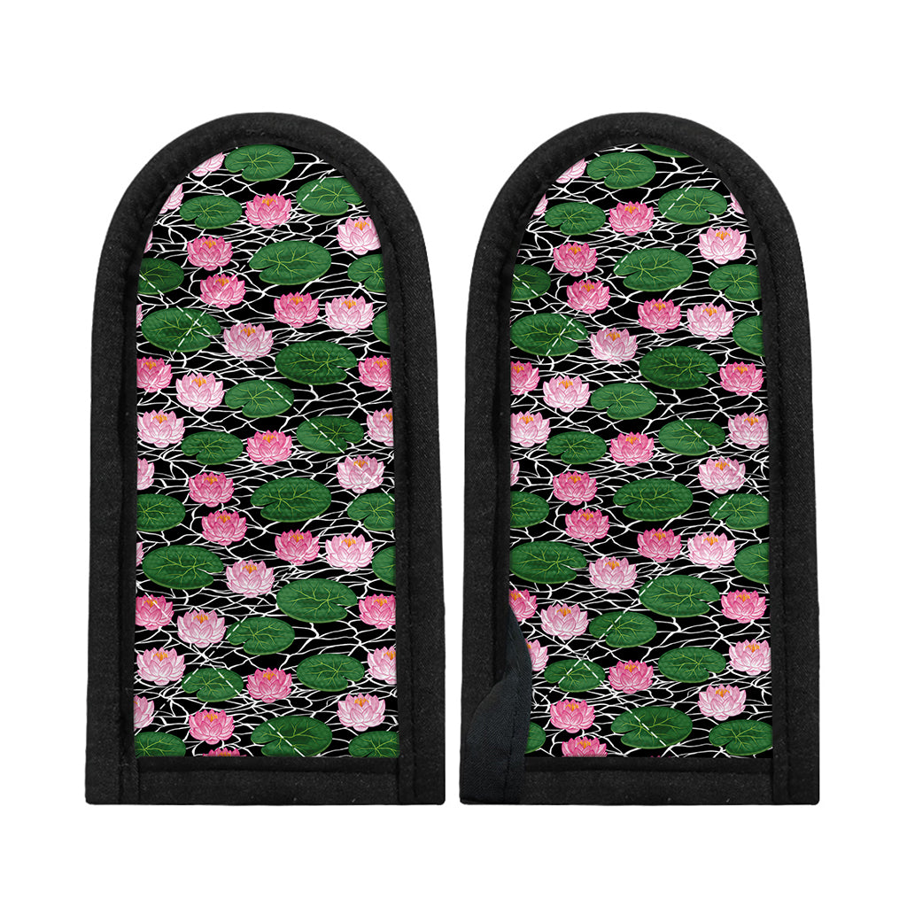 Lotus Flower And Leaf Pattern Print Skillet Handle Cover
