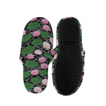 Lotus Flower And Leaf Pattern Print Slippers