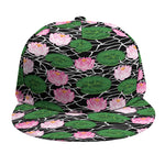 Lotus Flower And Leaf Pattern Print Snapback Cap