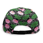 Lotus Flower And Leaf Pattern Print Snapback Cap