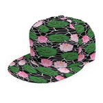 Lotus Flower And Leaf Pattern Print Snapback Cap