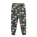 Lotus Flower And Leaf Pattern Print Sweatpants