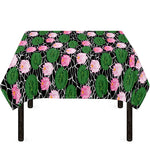 Lotus Flower And Leaf Pattern Print Tablecloth