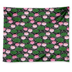Lotus Flower And Leaf Pattern Print Tapestry