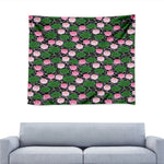 Lotus Flower And Leaf Pattern Print Tapestry