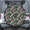 Lotus Flower And Leaf Pattern Print Tire Cover With Camera Hole
