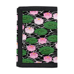 Lotus Flower And Leaf Pattern Print Trifold Wallet
