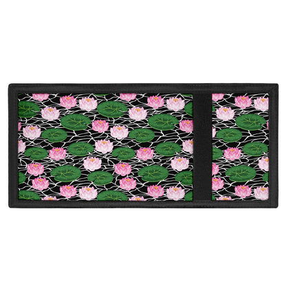 Lotus Flower And Leaf Pattern Print Trifold Wallet