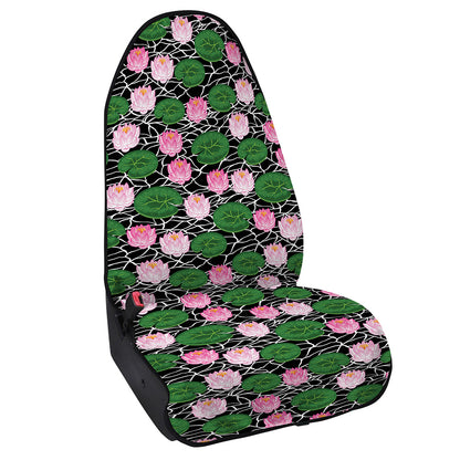 Lotus Flower And Leaf Pattern Print Waterproof Car Seat Cover
