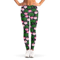 Lotus Flower And Leaf Pattern Print Women's Leggings