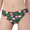 Lotus Flower And Leaf Pattern Print Women's Panties