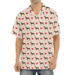 Love Dobermann Pattern Print Aloha Shirt