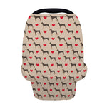 Love Dobermann Pattern Print Baby Seat Cover