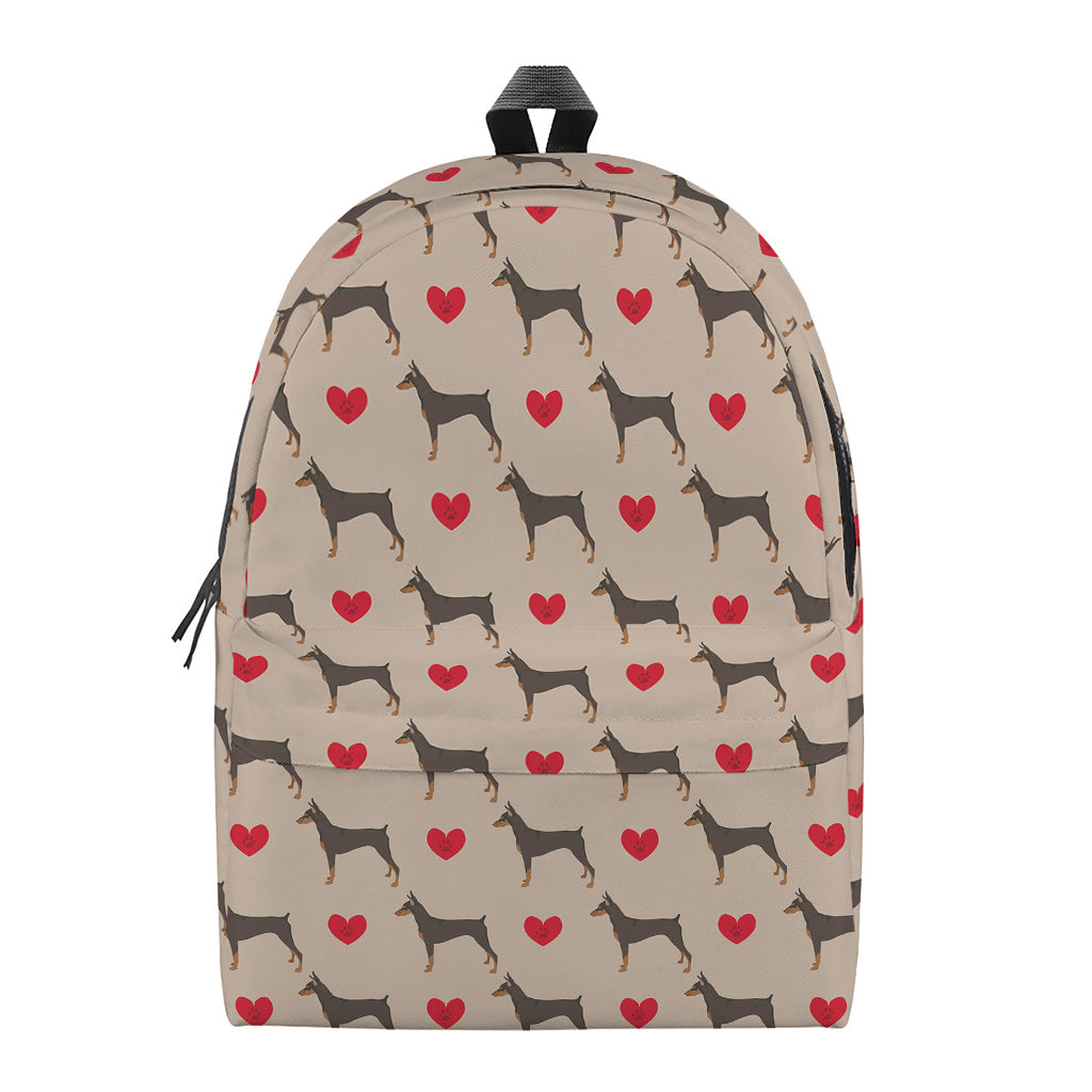 Love Dobermann Pattern Print Backpack