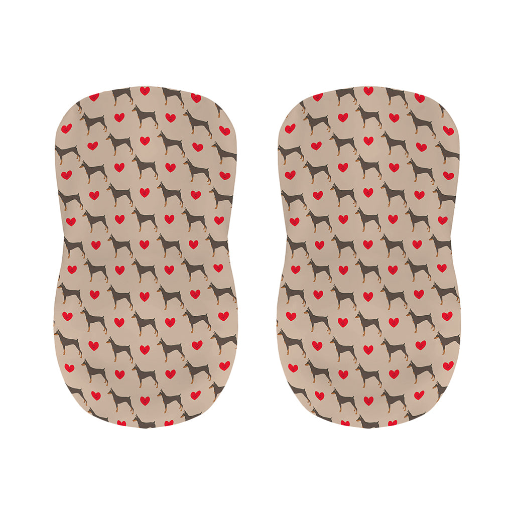 Love Dobermann Pattern Print Bar Stool Covers