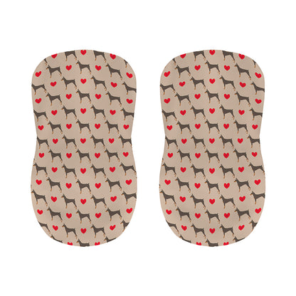 Love Dobermann Pattern Print Bar Stool Covers