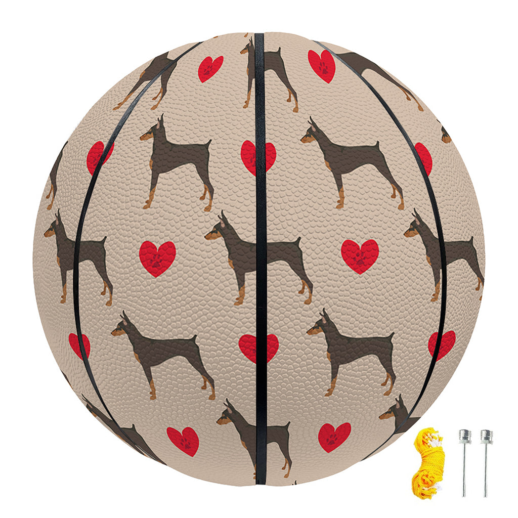 Love Dobermann Pattern Print Basketball