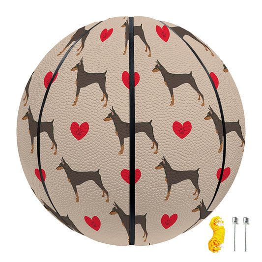 Love Dobermann Pattern Print Basketball