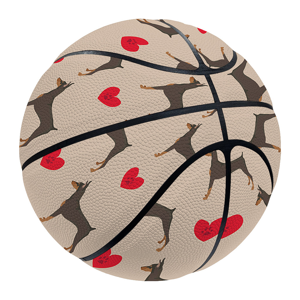 Love Dobermann Pattern Print Basketball