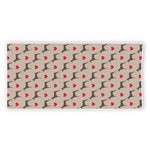 Love Dobermann Pattern Print Beach Towel