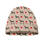 Love Dobermann Pattern Print Beanie