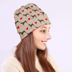Love Dobermann Pattern Print Beanie