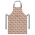 Love Dobermann Pattern Print Bib Apron With Pocket