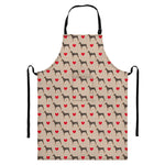 Love Dobermann Pattern Print Bib Apron With Pocket