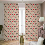 Love Dobermann Pattern Print Blackout Pencil Pleat Curtains