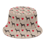 Love Dobermann Pattern Print Bucket Hat