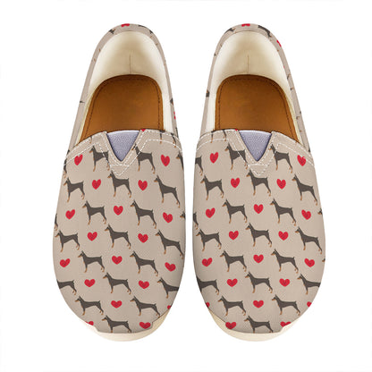 Love Dobermann Pattern Print Casual Shoes