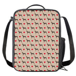 Love Dobermann Pattern Print Crossbody Lunch Bag