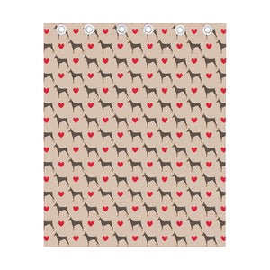 Love Dobermann Pattern Print Curtain