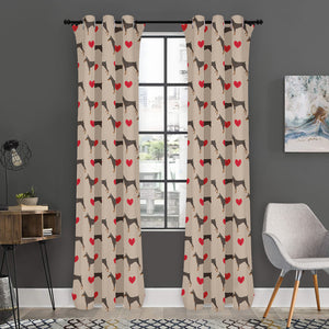 Love Dobermann Pattern Print Curtain