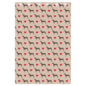 Love Dobermann Pattern Print Curtain