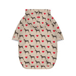 Love Dobermann Pattern Print Dog Zip Up Hoodie
