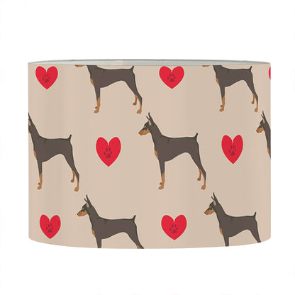 Love Dobermann Pattern Print Drum Lamp Shade