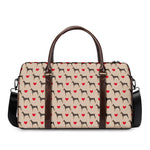 Love Dobermann Pattern Print Duffle Bag