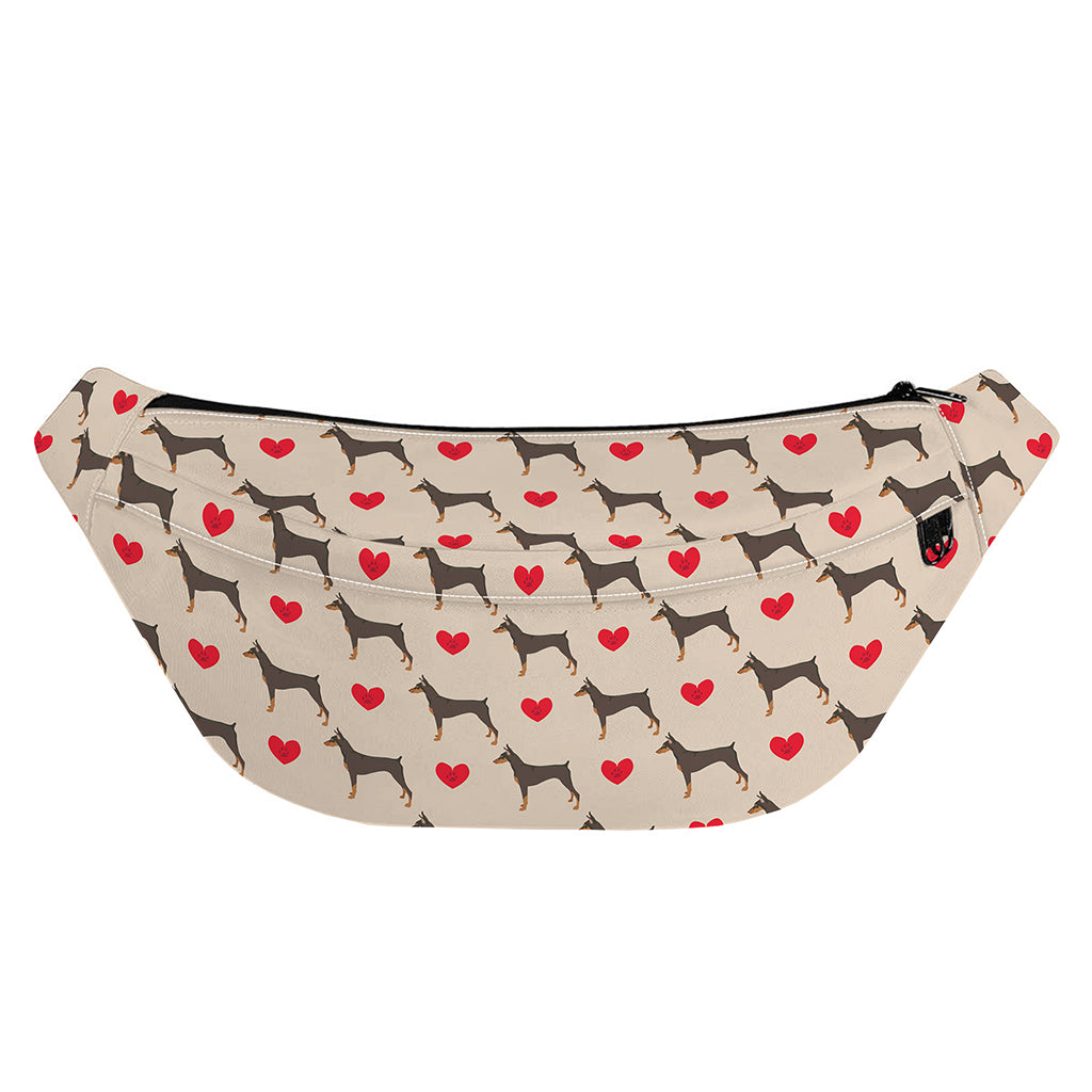 Love Dobermann Pattern Print Fanny Pack