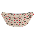 Love Dobermann Pattern Print Fanny Pack