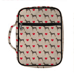 Love Dobermann Pattern Print Front Pocket Bible Bag